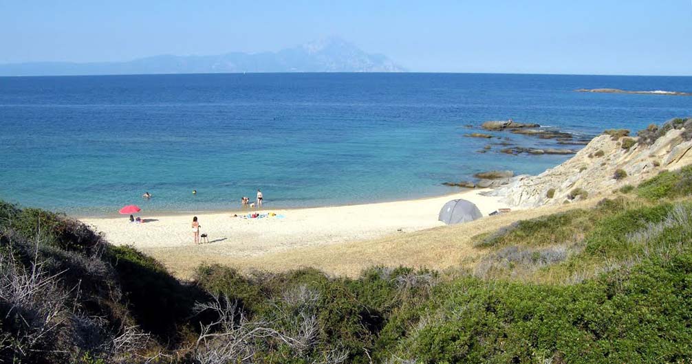 Kriaritsi, Chalkidiki, Sithonia - Tigania beach, view to Mount Athos