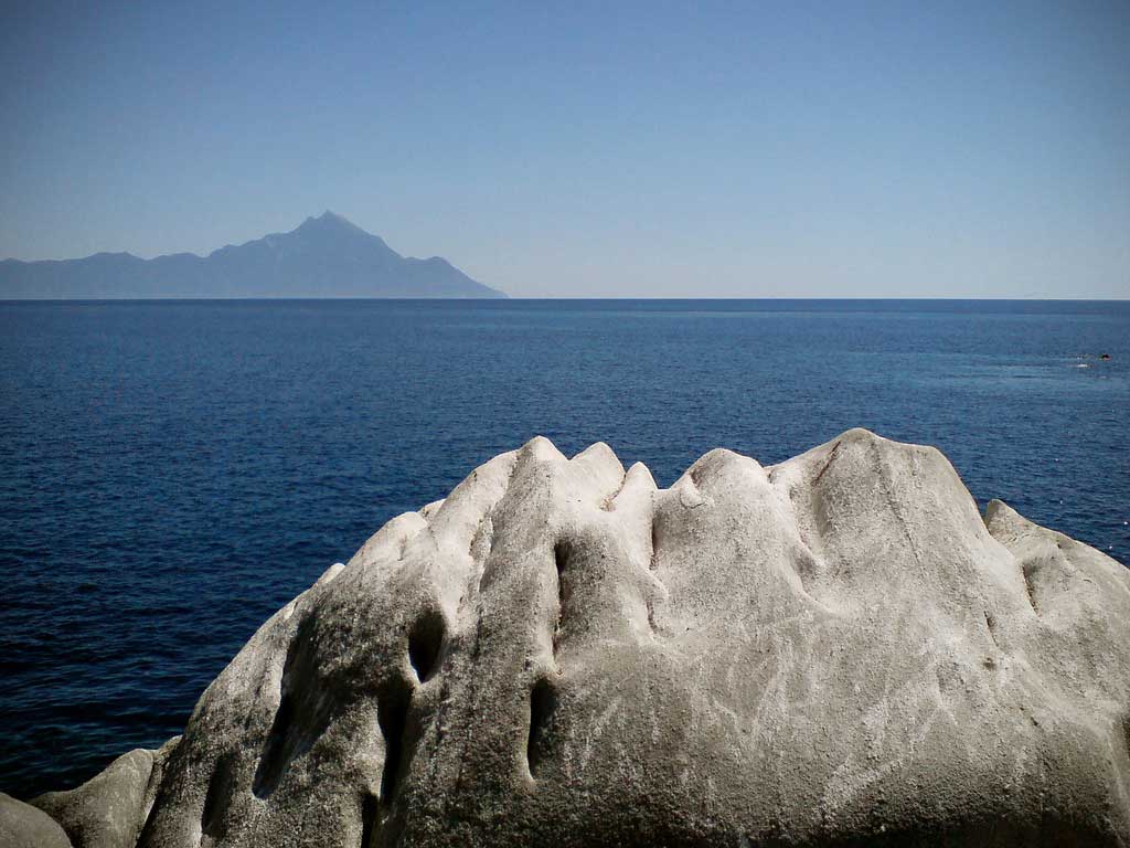 Kriaritsi, Calcidica, Sithonia - Vista del Monte Athos 